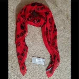 Authentic Alexander McQueen Skull scarf red